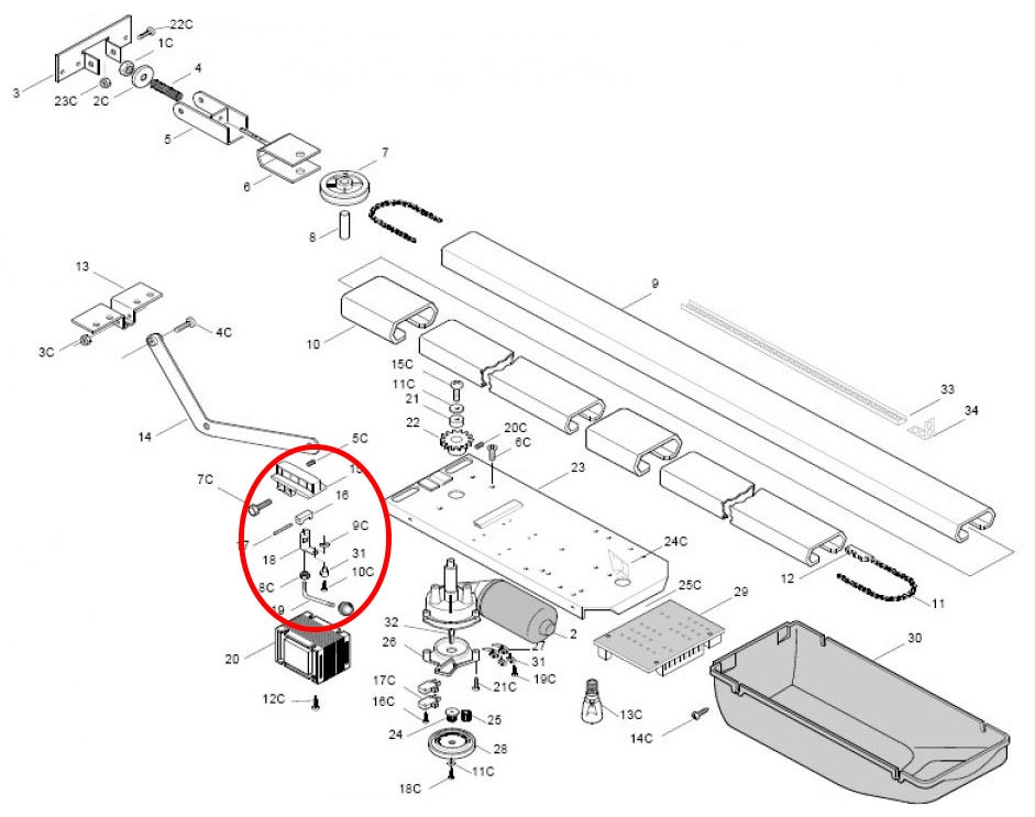 119RIE025 CAME V200-V1000